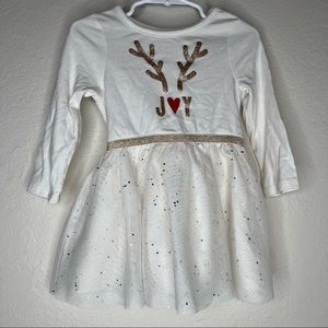 Cat and Jack Target Joy Tulle Reindeer dress 18 months Like New